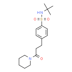 ChemSpider 2D Image | N-tert-Butyl-4-(3-oxo-3-piperidin-1-yl-propyl)-benzenesulfonamide | C18H28N2O3S