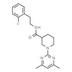 ChemSpider 2D Image | 1-(4,6-Dimethyl-2-pyrimidinyl)-N-[2-(2-fluorophenyl)ethyl]-3-piperidinecarboxamide | C20H25FN4O