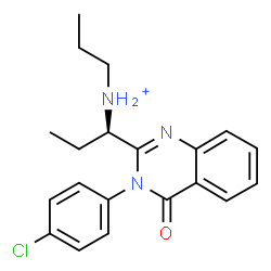 ChemSpider 2D Image | (1R)-1-[3-(4-Chlorophenyl)-4-oxo-3,4-dihydro-2-quinazolinyl]-N-propyl-1-propanaminium | C20H23ClN3O