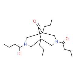 ChemSpider 2D Image | 3,7-Dibutyryl-1,5-dipropyl-3,7-diazabicyclo[3.3.1]nonan-9-one | C21H36N2O3