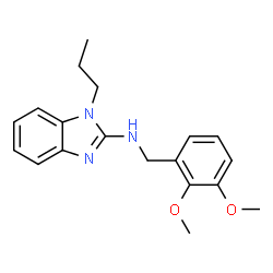 ChemSpider 2D Image | N-(2,3-Dimethoxybenzyl)-1-propyl-1H-benzimidazol-2-amine | C19H23N3O2