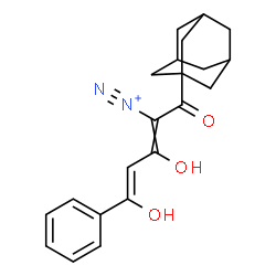 ChemSpider 2D Image | (4Z)-1-(Adamantan-1-yl)-3,5-dihydroxy-1-oxo-5-phenyl-2,4-pentadiene-2-diazonium | C21H23N2O3