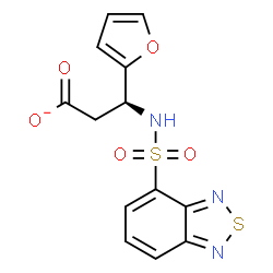 ChemSpider 2D Image | (3S)-3-[(2,1,3-Benzothiadiazol-4-ylsulfonyl)amino]-3-(2-furyl)propanoate | C13H10N3O5S2