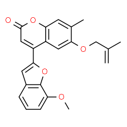 ChemSpider 2D Image | 4-(7-Methoxy-1-benzofuran-2-yl)-7-methyl-6-[(2-methyl-2-propen-1-yl)oxy]-2H-chromen-2-one | C23H20O5
