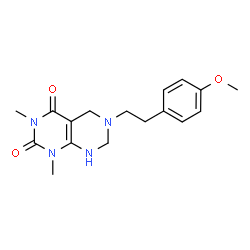 ChemSpider 2D Image | 6-[2-(4-Methoxy-phenyl)-ethyl]-1,3-dimethyl-5,6,7,8-tetrahydro-1H-pyrimido[4,5-d]pyrimidine-2,4-dione | C17H22N4O3