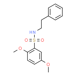 ChemSpider 2D Image | 2,5-Dimethoxy-N-phenethyl-benzenesulfonamide | C16H19NO4S