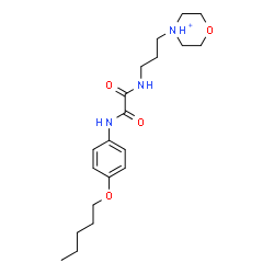 ChemSpider 2D Image | 4-{3-[(Oxo{[4-(pentyloxy)phenyl]amino}acetyl)amino]propyl}morpholin-4-ium | C20H32N3O4