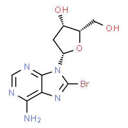 ChemSpider 2D Image | 8-Bromo-9-(2-deoxy-beta-L-threo-pentofuranosyl)-9H-purin-6-amine | C10H12BrN5O3