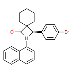 ChemSpider 2D Image | (3R)-3-(4-Bromophenyl)-2-(1-naphthyl)-2-azaspiro[3.5]nonan-1-one | C24H22BrNO
