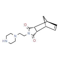 ChemSpider 2D Image | (1R,2S,6R,7S)-4-[2-(1-Piperazinyl)ethyl]-4-azatricyclo[5.2.1.0~2,6~]dec-8-ene-3,5-dione | C15H21N3O2