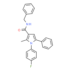 ChemSpider 2D Image | N-Benzyl-1-(4-fluorophenyl)-2-methyl-5-phenyl-1H-pyrrole-3-carboxamide | C25H21FN2O