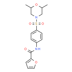 ChemSpider 2D Image | N-{4-[(2,6-Dimethyl-4-morpholinyl)sulfonyl]phenyl}-2-furamide | C17H20N2O5S