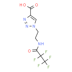 ChemSpider 2D Image | 1-{2-[(2,2,3,3,3-Pentafluoropropanoyl)amino]ethyl}-1H-1,2,3-triazole-4-carboxylic acid | C8H7F5N4O3