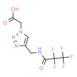 ChemSpider 2D Image | (4-{[(2,2,3,3,3-Pentafluoropropanoyl)amino]methyl}-1H-1,2,3-triazol-1-yl)acetic acid | C8H7F5N4O3