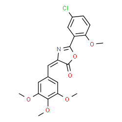 ChemSpider 2D Image | (4E)-2-(5-Chloro-2-methoxyphenyl)-4-(3,4,5-trimethoxybenzylidene)-1,3-oxazol-5(4H)-one | C20H18ClNO6