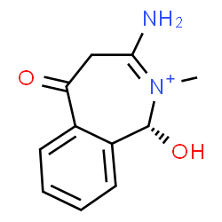 ChemSpider 2D Image | (1R)-3-Amino-1-hydroxy-2-methyl-5-oxo-4,5-dihydro-1H-2-benzazepinium | C11H13N2O2