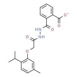 ChemSpider 2D Image | 2-({2-[(2-Isopropyl-5-methylphenoxy)acetyl]hydrazino}carbonyl)benzoate | C20H21N2O5