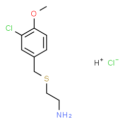 ChemSpider 2D Image | Hydrogen chloride 2-[(3-chloro-4-methoxybenzyl)sulfanyl]ethanamine (1:1:1) | C10H15Cl2NOS