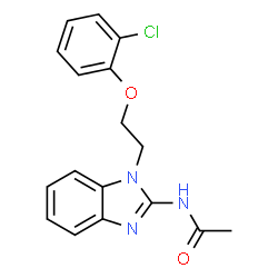 ChemSpider 2D Image | N-[1-[2-(2-chlorophenoxy)ethyl]-2-benzimidazolyl]acetamide | C17H16ClN3O2