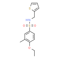 ChemSpider 2D Image | 4-Ethoxy-3-methyl-N-(2-thienylmethyl)benzenesulfonamide | C14H17NO3S2