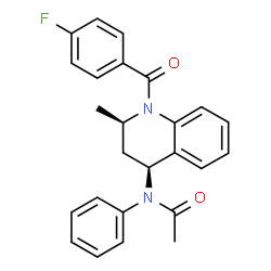 ChemSpider 2D Image | N-[(2R,4S)-1-(4-fluorobenzoyl)-2-methyl-3,4-dihydro-2H-quinolin-4-yl]-N-phenylacetamide | C25H23FN2O2