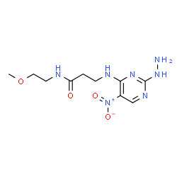 ChemSpider 2D Image | N~3~-(2-Hydrazino-5-nitro-4-pyrimidinyl)-N-(2-methoxyethyl)-beta-alaninamide | C10H17N7O4