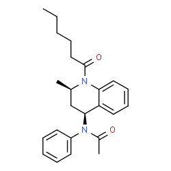 ChemSpider 2D Image | N-[(2R,4S)-1-Hexanoyl-2-methyl-1,2,3,4-tetrahydro-4-quinolinyl]-N-phenylacetamide | C24H30N2O2