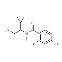 ChemSpider 2D Image | N-(2-Amino-1-cyclopropylethyl)-2,4-dibromo-N-methylbenzamide | C13H16Br2N2O