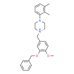 ChemSpider 2D Image | 1-[3-(Benzyloxy)-4-methoxybenzyl]-4-(2,3-dimethylphenyl)piperazin-1-ium | C27H33N2O2