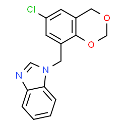 ChemSpider 2D Image | 1-(6-Chloro-4H-benzo[1,3]dioxin-8-ylmethyl)-1H-benzoimidazole | C16H13ClN2O2