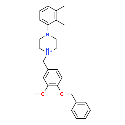 ChemSpider 2D Image | 1-[4-(Benzyloxy)-3-methoxybenzyl]-4-(2,3-dimethylphenyl)piperazin-1-ium | C27H33N2O2