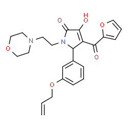 ChemSpider 2D Image | 5-[3-(Allyloxy)phenyl]-4-(2-furoyl)-3-hydroxy-1-[2-(4-morpholinyl)ethyl]-1,5-dihydro-2H-pyrrol-2-one | C24H26N2O6