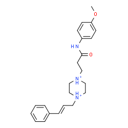 ChemSpider 2D Image | 1-{3-[(4-Methoxyphenyl)amino]-3-oxopropyl}-4-[(2E)-3-phenyl-2-propen-1-yl]piperazinediium | C23H31N3O2