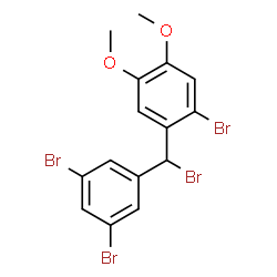 ChemSpider 2D Image | 1-Bromo-2-[bromo(3,5-dibromophenyl)methyl]-4,5-dimethoxybenzene | C15H12Br4O2