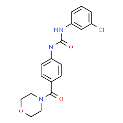 ChemSpider 2D Image | 1-(3-Chlorophenyl)-3-[4-(4-morpholinylcarbonyl)phenyl]urea | C18H18ClN3O3