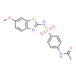 ChemSpider 2D Image | N-{4-[(6-Methoxy-1,3-benzothiazol-2-yl)sulfamoyl]phenyl}acetamide | C16H15N3O4S2