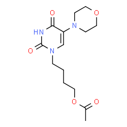 ChemSpider 2D Image | 4-[5-(4-Morpholinyl)-2,4-dioxo-3,4-dihydro-1(2H)-pyrimidinyl]butyl acetate | C14H21N3O5
