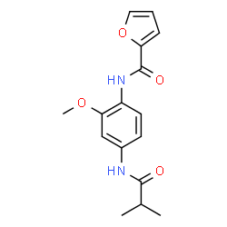 ChemSpider 2D Image | N-[4-(Isobutyrylamino)-2-methoxyphenyl]-2-furamide | C16H18N2O4