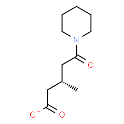 ChemSpider 2D Image | (3S)-3-Methyl-5-oxo-5-(1-piperidinyl)pentanoate | C11H18NO3