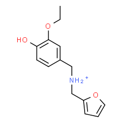 ChemSpider 2D Image | (3-Ethoxy-4-hydroxyphenyl)-N-(2-furylmethyl)methanaminium | C14H18NO3