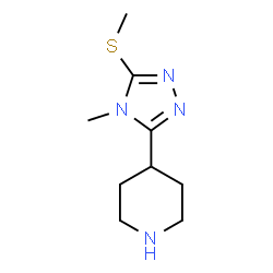 ChemSpider 2D Image | 4-(4-Methyl-5-methylsulfanyl-4H-[1,2,4]triazol-3-yl)-piperidine | C9H16N4S