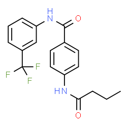 ChemSpider 2D Image | 4-(Butyrylamino)-N-[3-(trifluoromethyl)phenyl]benzamide | C18H17F3N2O2