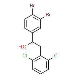 ChemSpider 2D Image | 1-(3,4-Dibromophenyl)-2-(2,6-dichlorophenyl)ethanol | C14H10Br2Cl2O