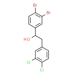 ChemSpider 2D Image | 1-(3,4-Dibromophenyl)-2-(3,4-dichlorophenyl)ethanol | C14H10Br2Cl2O