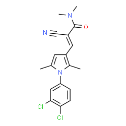 ChemSpider 2D Image | (2E)-2-Cyano-3-[1-(3,4-dichlorophenyl)-2,5-dimethyl-1H-pyrrol-3-yl]-N,N-dimethylacrylamide | C18H17Cl2N3O