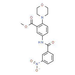 ChemSpider 2D Image | Methyl 2-(4-morpholinyl)-5-[(3-nitrobenzoyl)amino]benzoate | C19H19N3O6