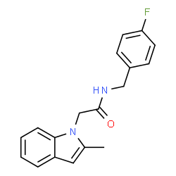 ChemSpider 2D Image | N-(4-Fluorobenzyl)-2-(2-methyl-1H-indol-1-yl)acetamide | C18H17FN2O