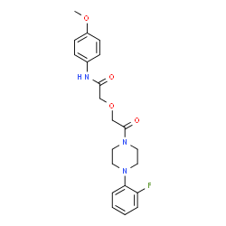 ChemSpider 2D Image | 2-{2-[4-(2-Fluorophenyl)-1-piperazinyl]-2-oxoethoxy}-N-(4-methoxyphenyl)acetamide | C21H24FN3O4