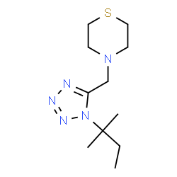 ChemSpider 2D Image | 4-[1-(1,1-Dimethyl-propyl)-1H-tetrazol-5-ylmethyl]-thiomorpholine | C11H21N5S