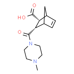 ChemSpider 2D Image | (2R,3S)-3-[(4-Methyl-1-piperazinyl)carbonyl]bicyclo[2.2.1]hept-5-ene-2-carboxylic acid | C14H20N2O3